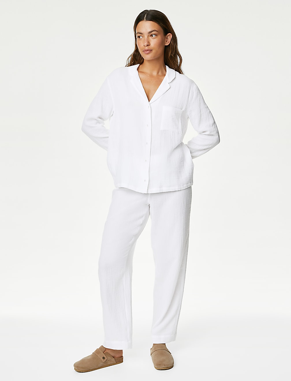 Pure Cotton Revere Collar Pyjama Set