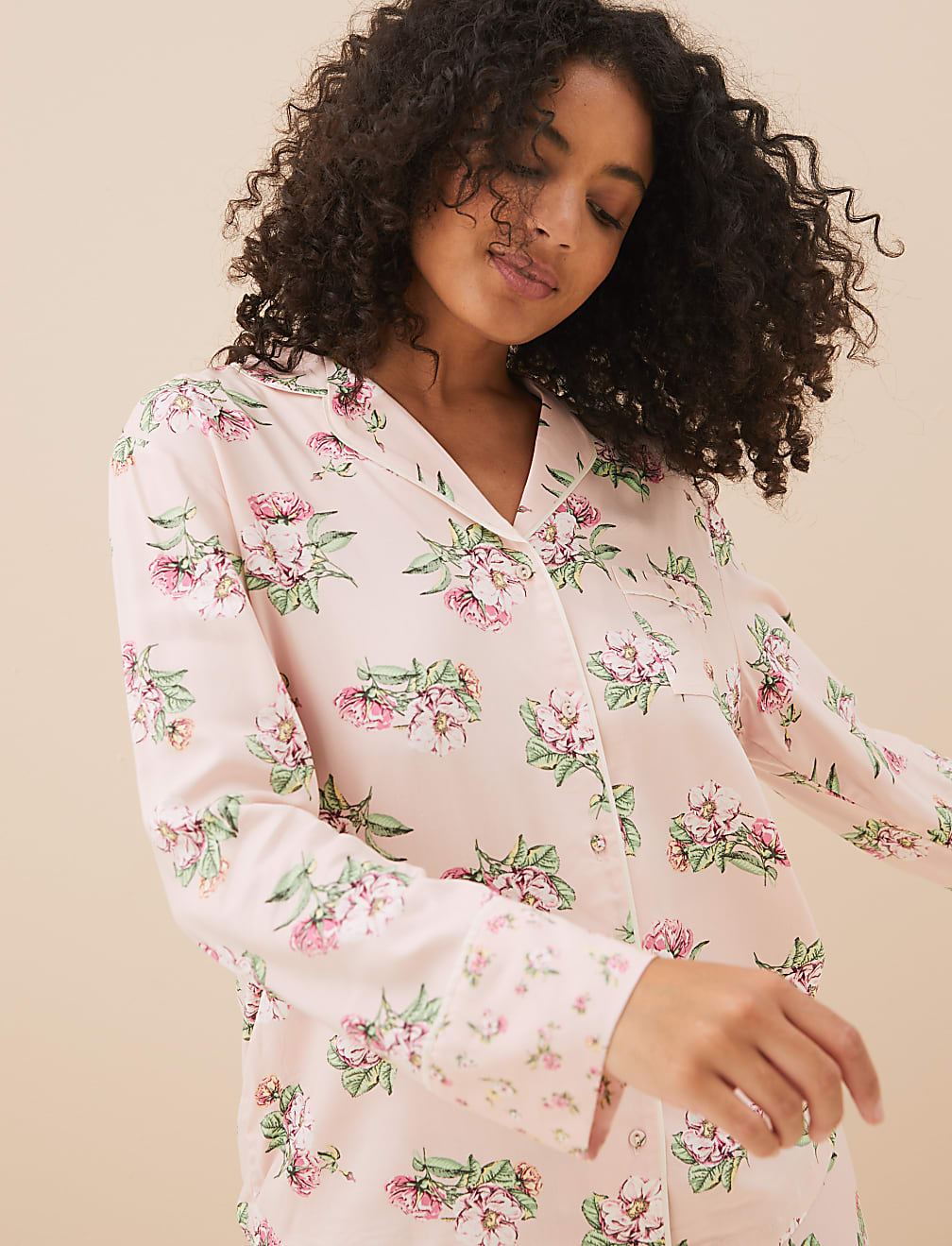 Woven Viscose Floral Revere Pyjama Set