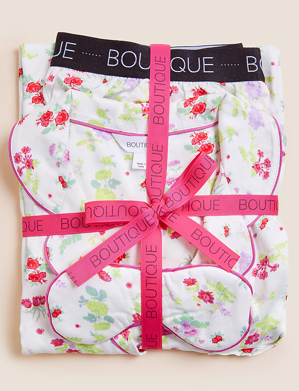 Floral Print Notched Lapel Sleepwear Top