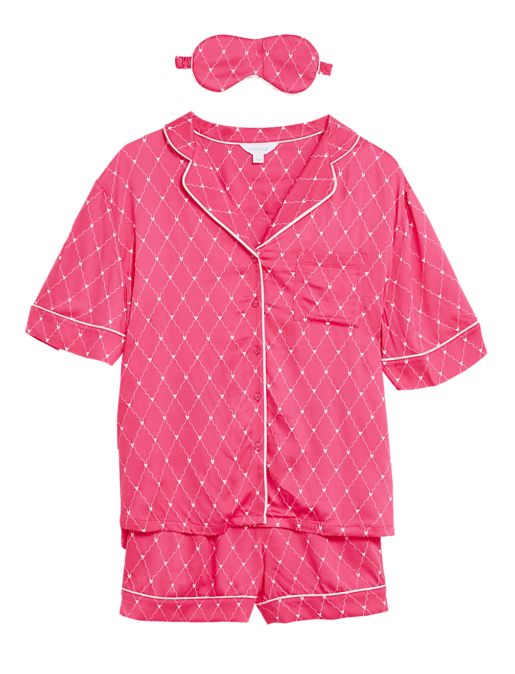 Heart Shortie Set With Eye Mask