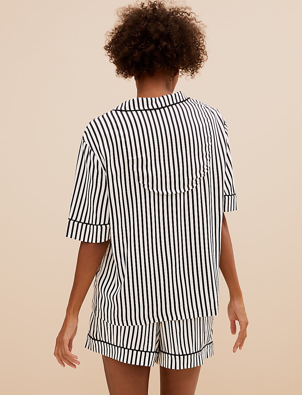 Stripe Shortie Set with Eye Mask