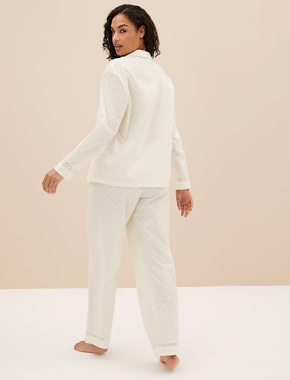 Pure Cotton Lace Trim Pyjama Set