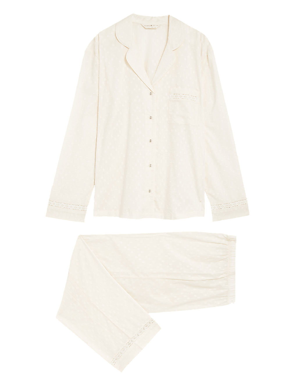 Pure Cotton Lace Trim Pyjama Set