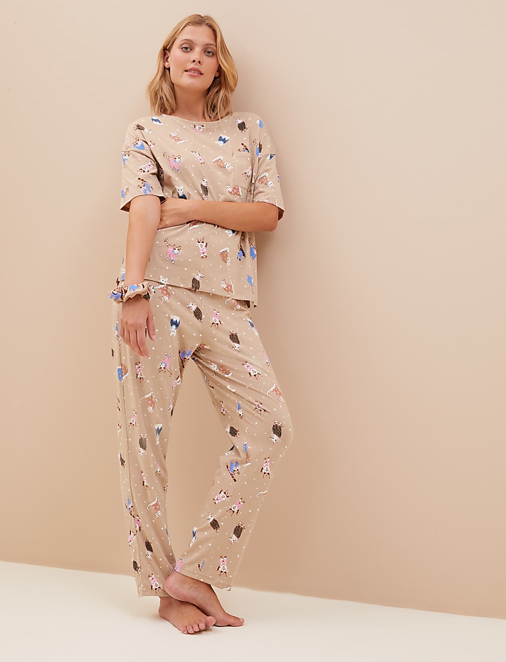 Cotton Rich Pyjama with Scrunchie