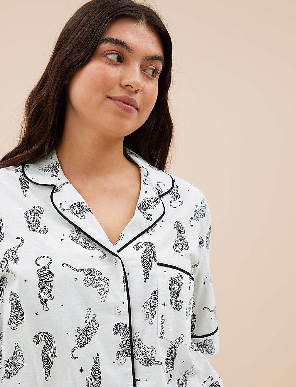 Pure Cotton Tiger Print Shortie Set