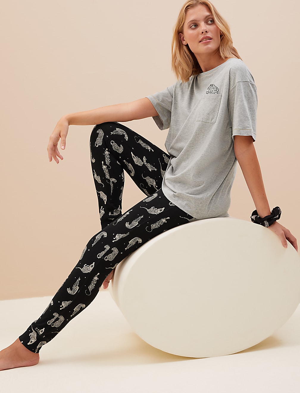 Cotton Rich Legging Set with Scrunchie
