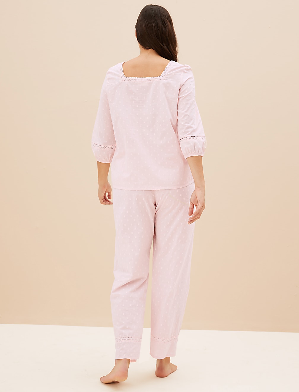 Pure Cotton Square Neck Pyjama Set