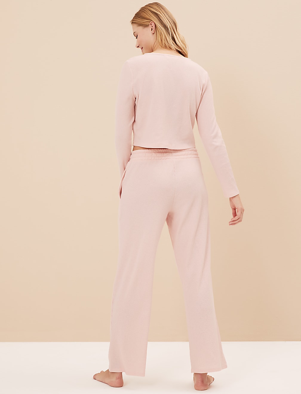 Cotton Blend Waffle Pyjama Set