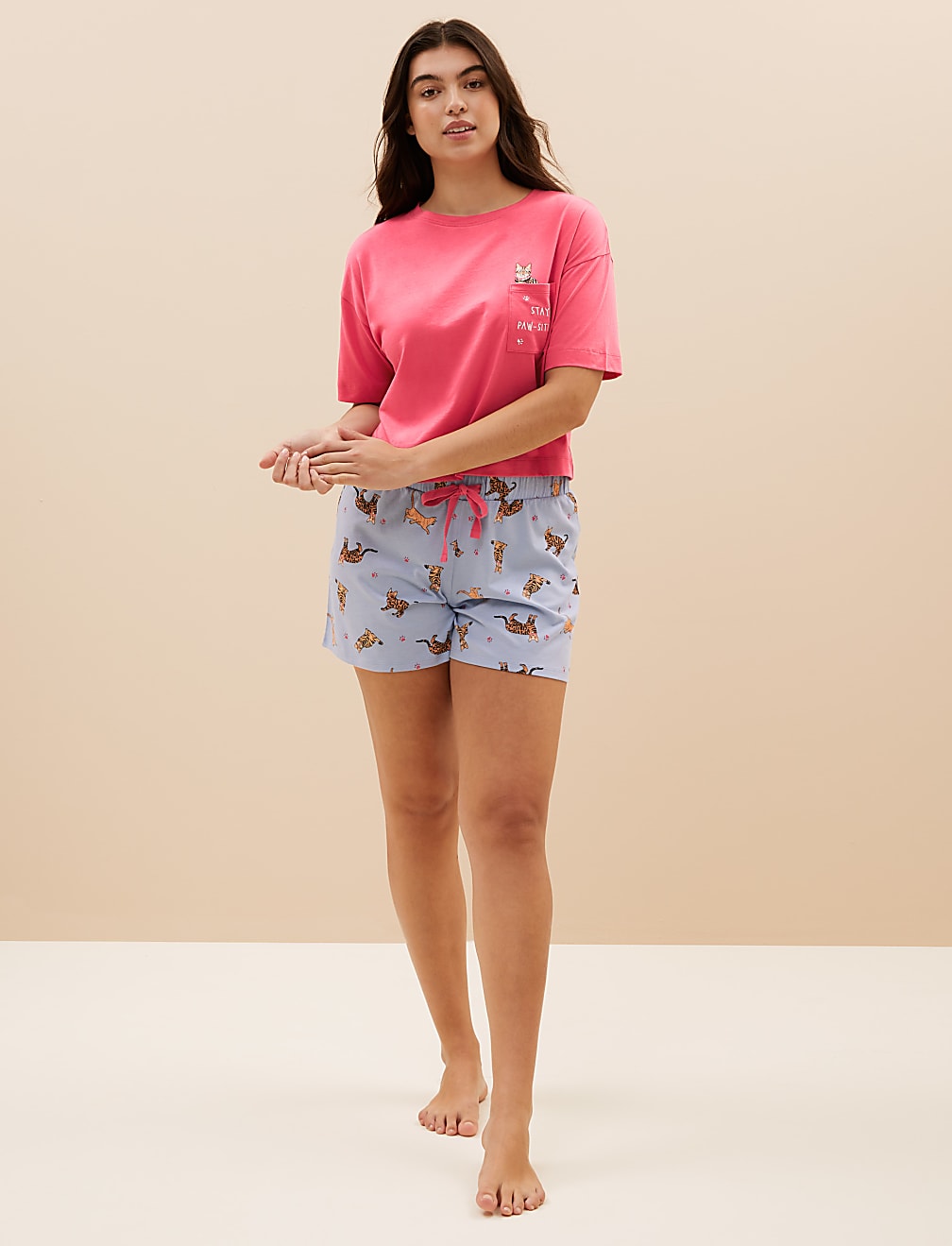 Cotton Rich Cat Shortie Set
