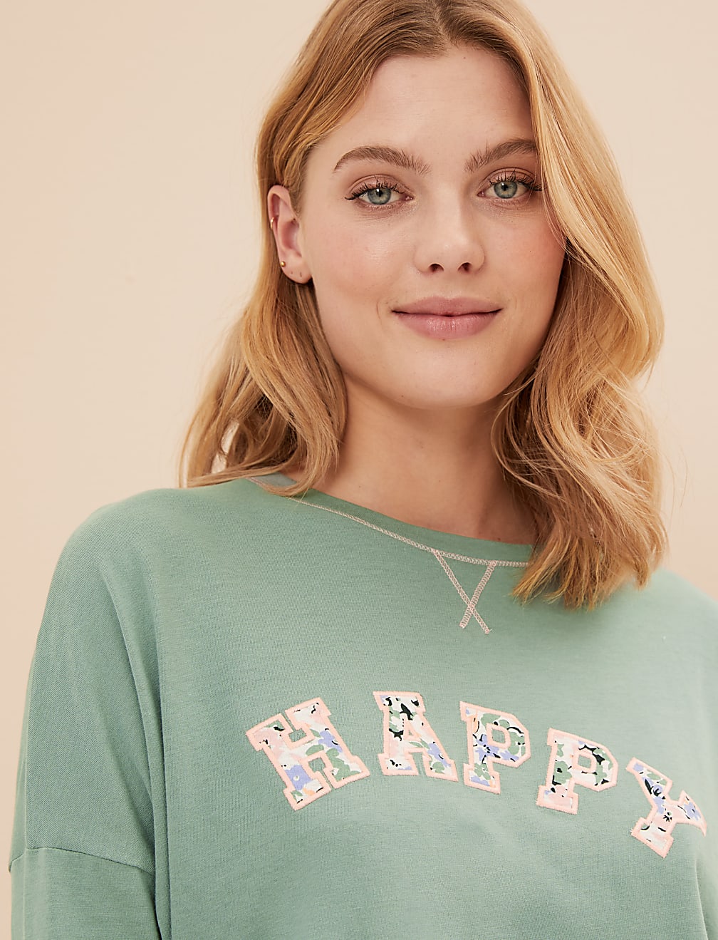 Cotton Rich Happy Slogan Pyjama Set