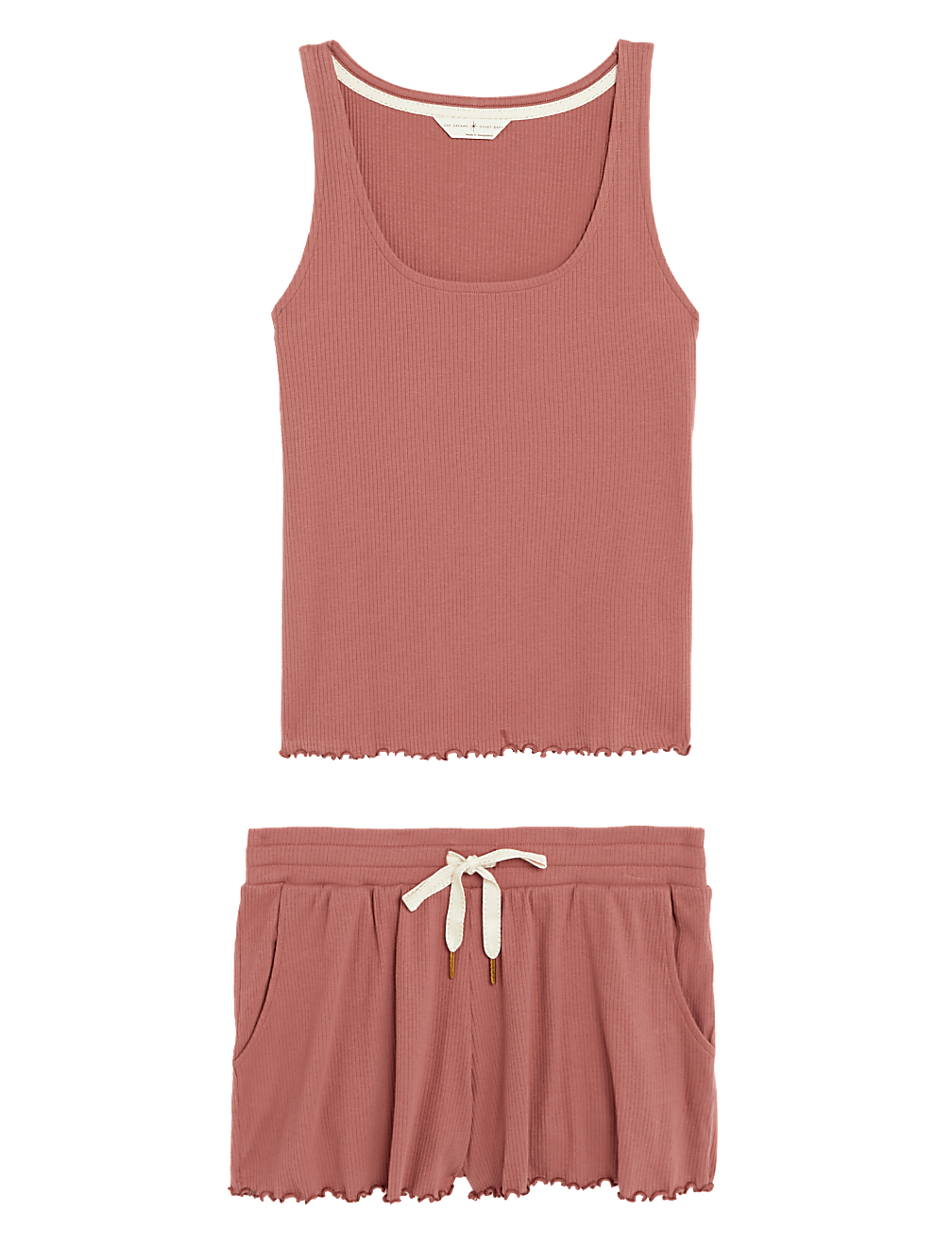 Cotton Rich Lettuce Hem Shortie Set