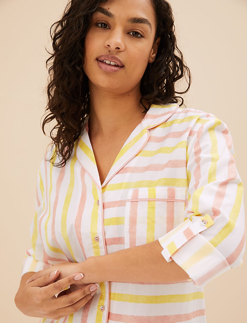 Pure Cotton Striped Shortie Set