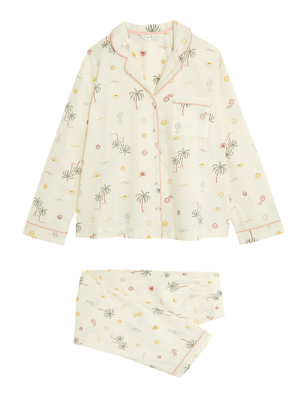 Pure Cotton Palm Print Pyjama Set