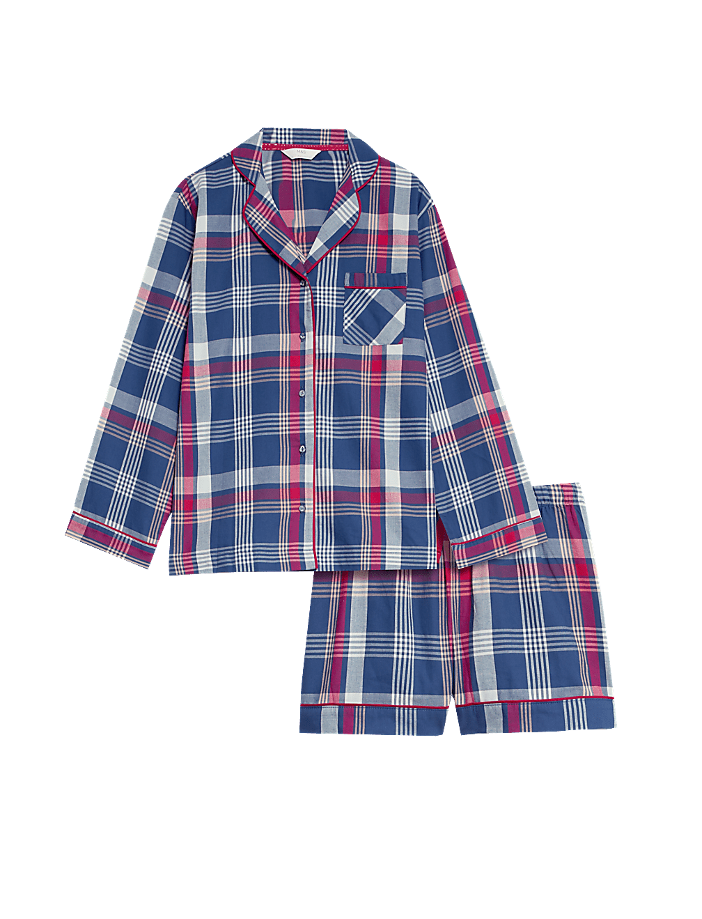 Pure Cotton Checked Shortie Set