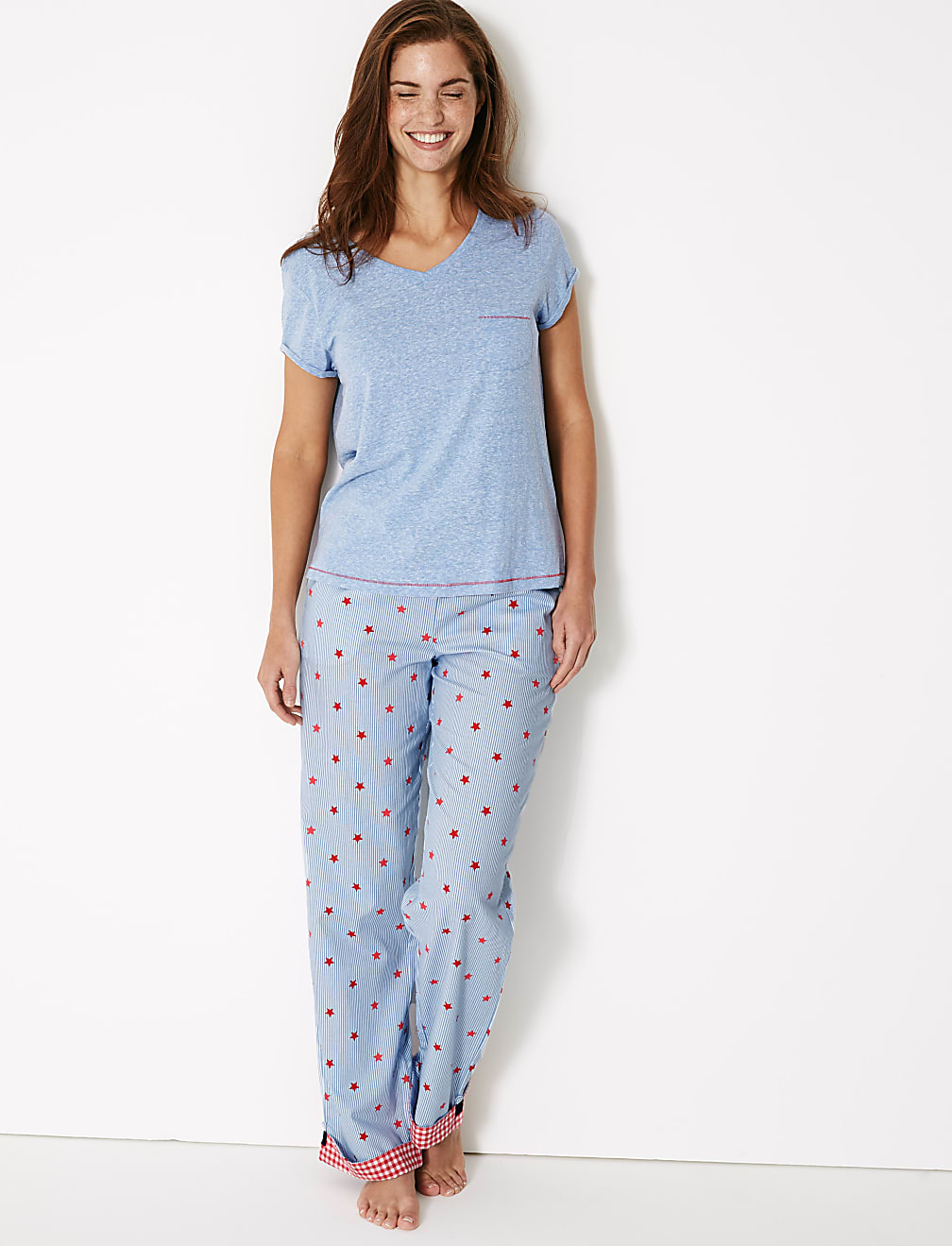 Pure Cotton Star Drawstring Pyjama Bottoms