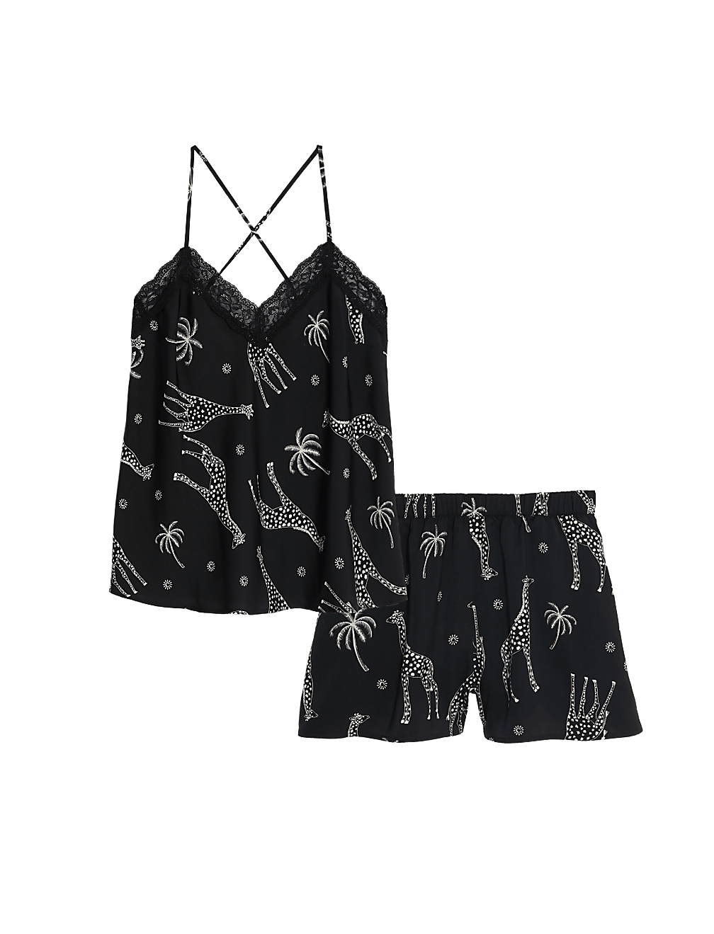 Dream Satin™ Giraffe Print Shortie Set