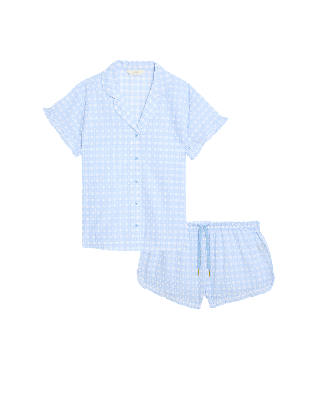 Pure Cotton Gingham Shortie Set