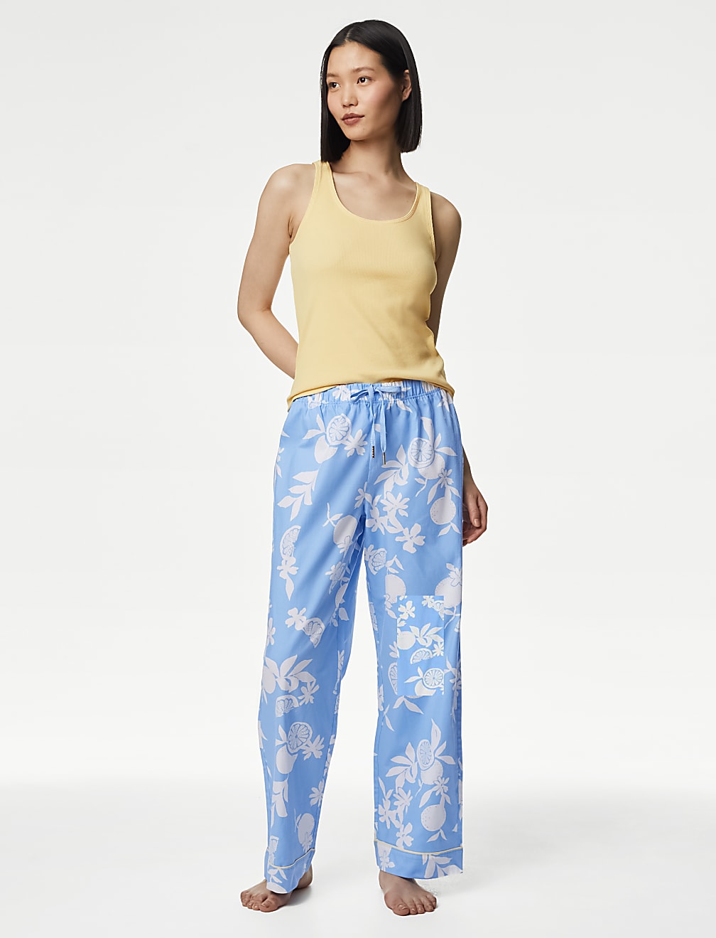 Cotton Rich Ribbed Printed Pyjama Set