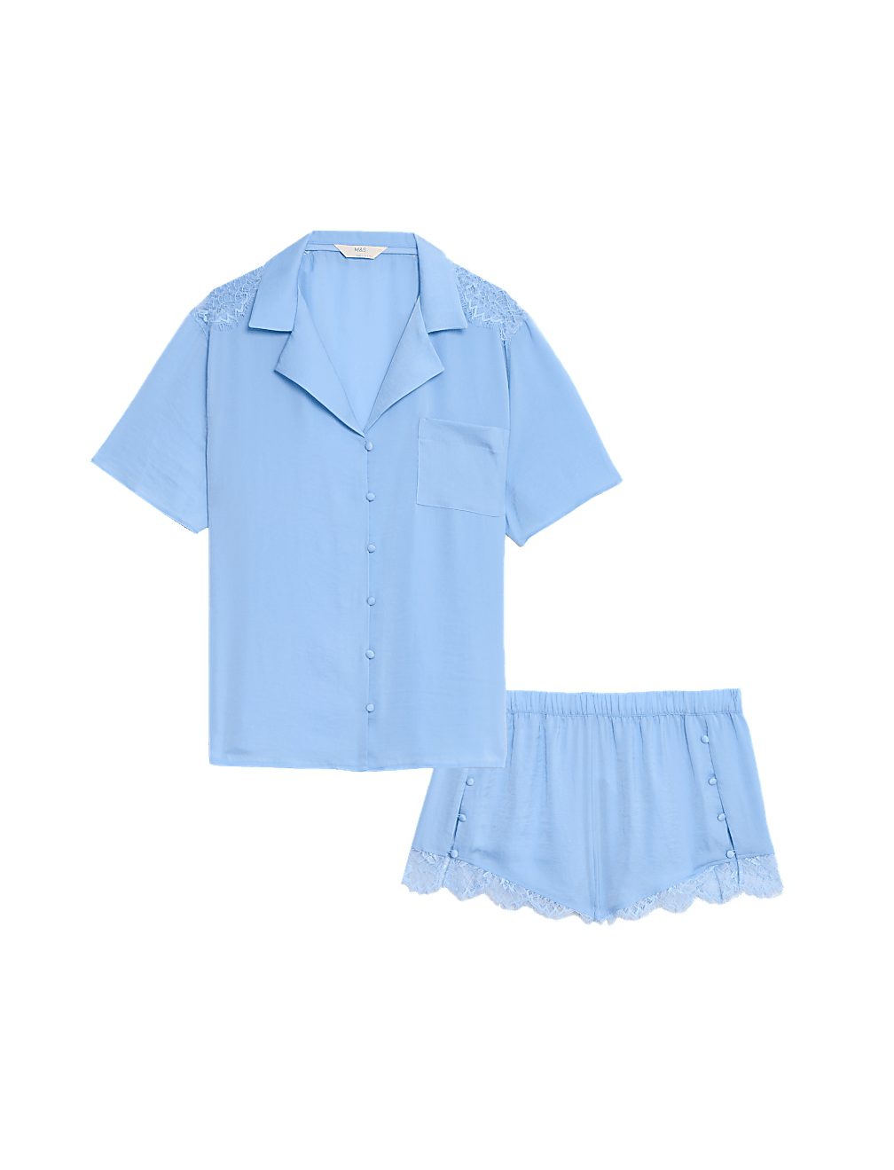 Dream Satin™ Lace Trim Shortie Set