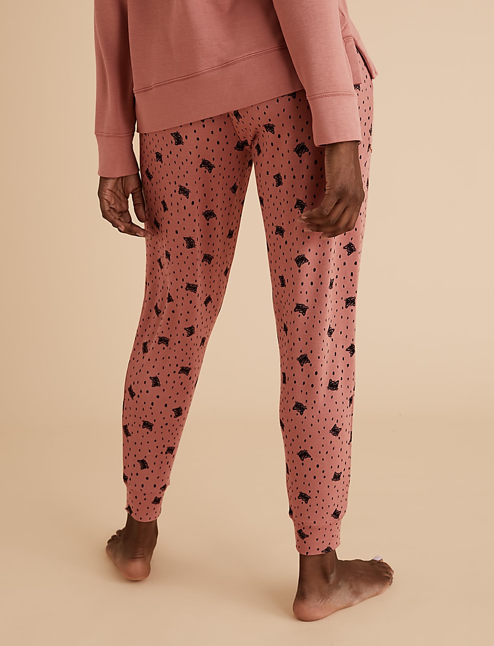 Flexifit™ Lounge Cat Print Cuff Jogger
