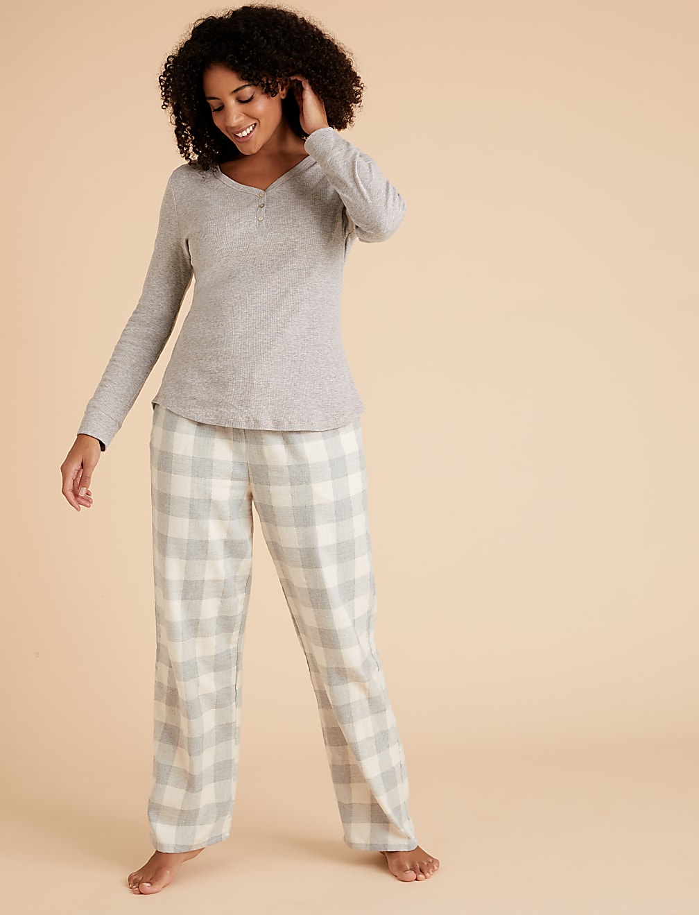 Cotton Checked Pyjama Bottoms
