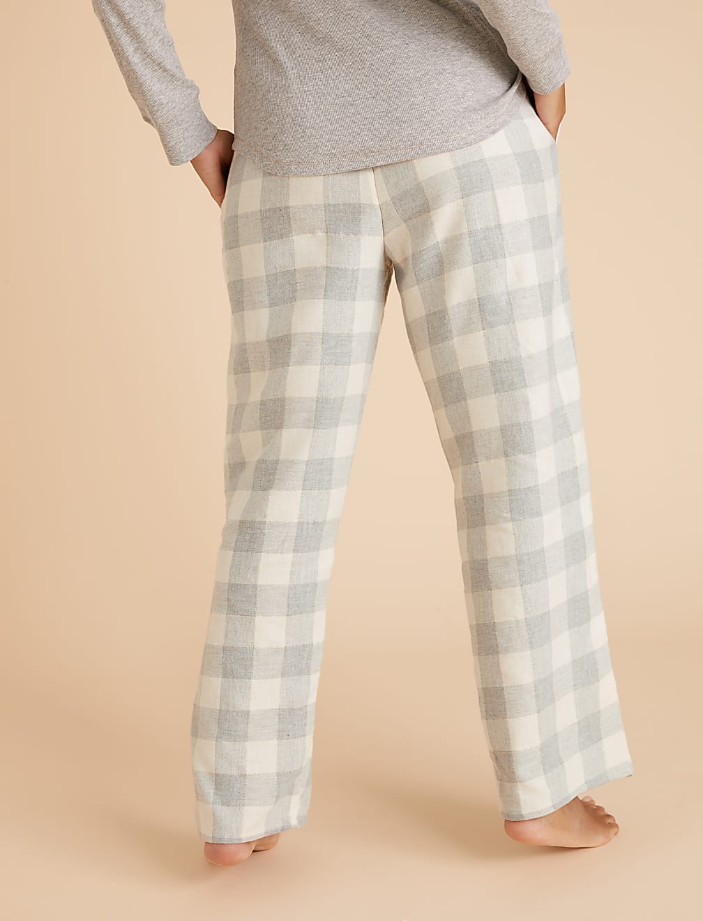 Cotton Checked Pyjama Bottoms