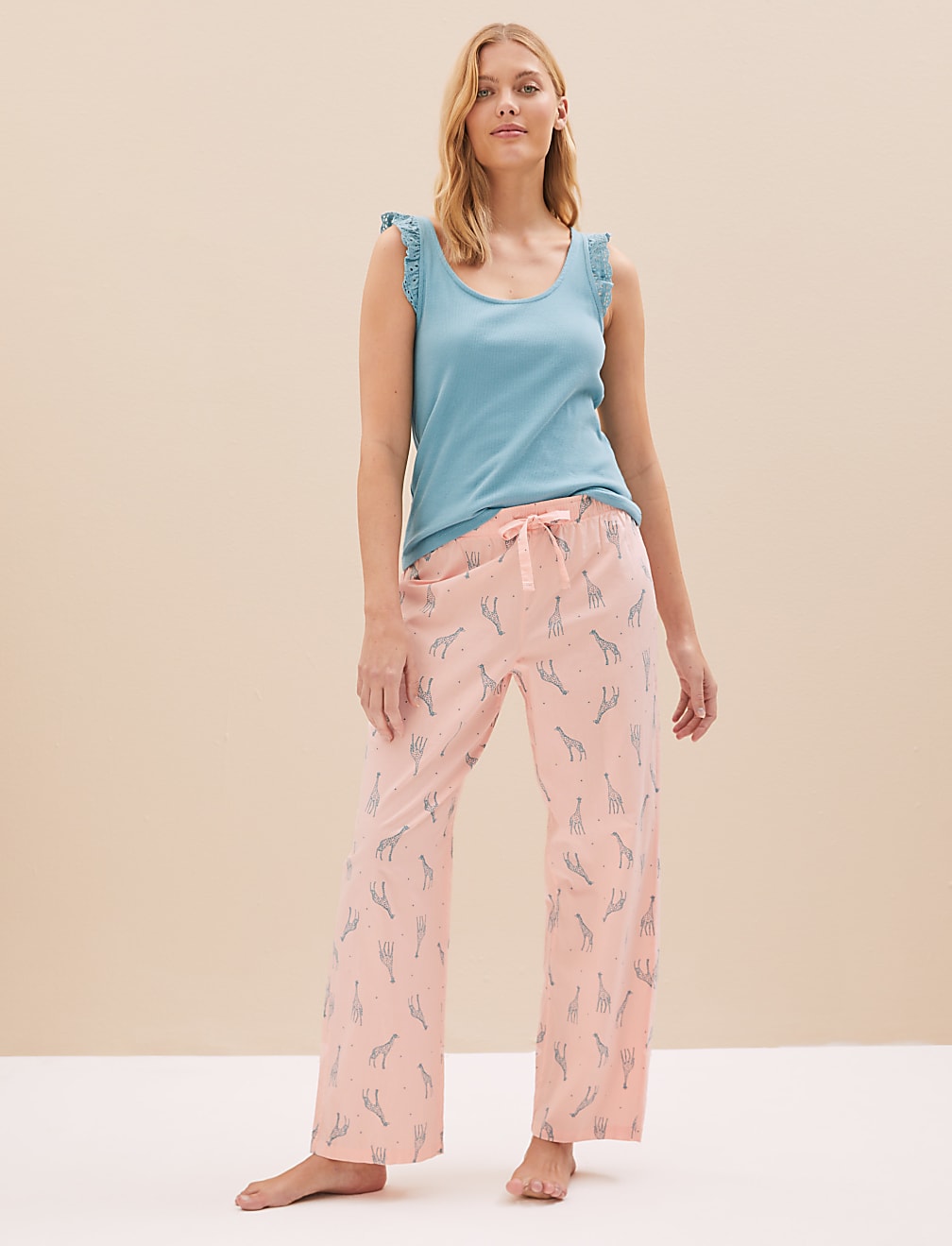 Pure Cotton Giraffe Print Pyjama Bottoms