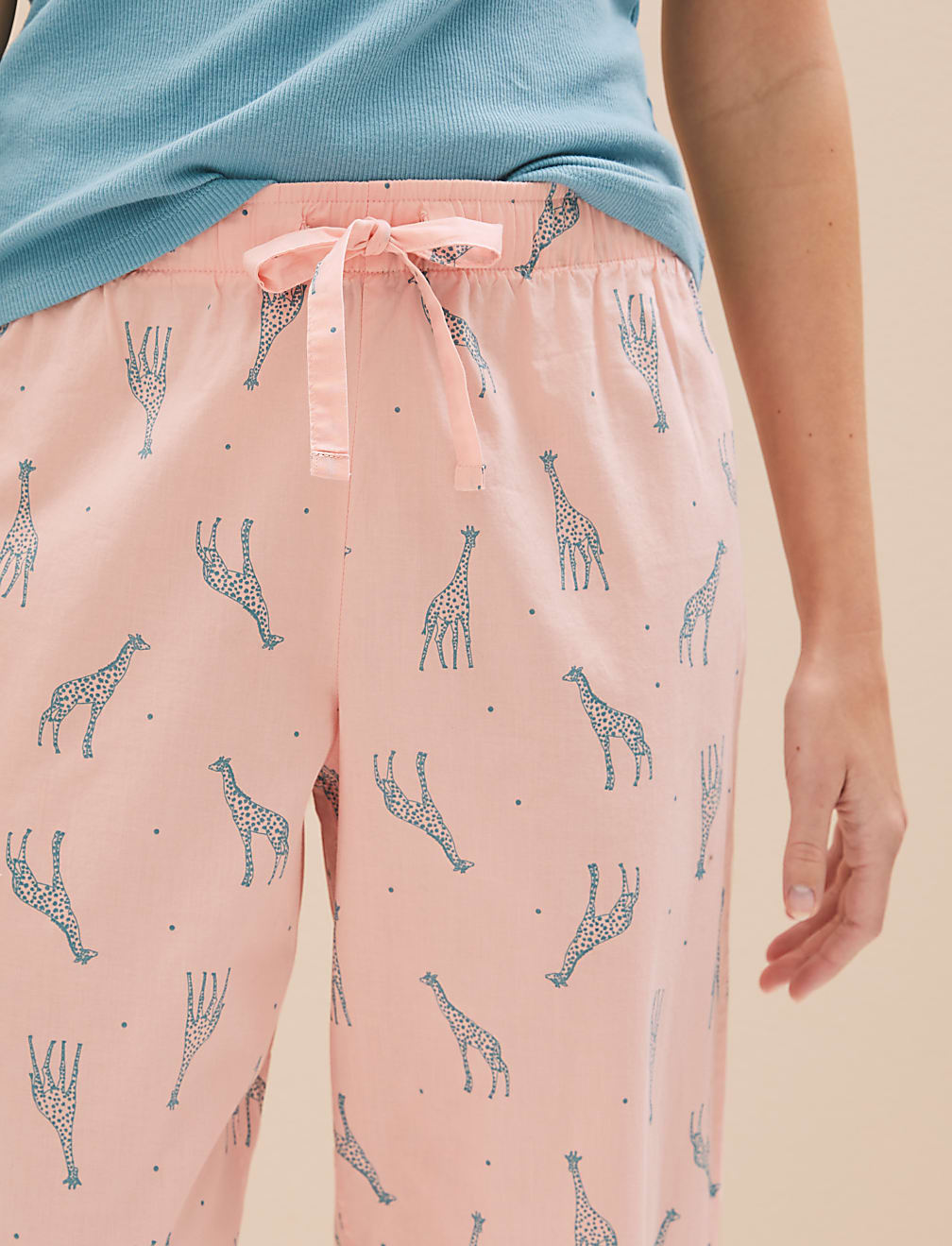 Pure Cotton Giraffe Print Pyjama Bottoms