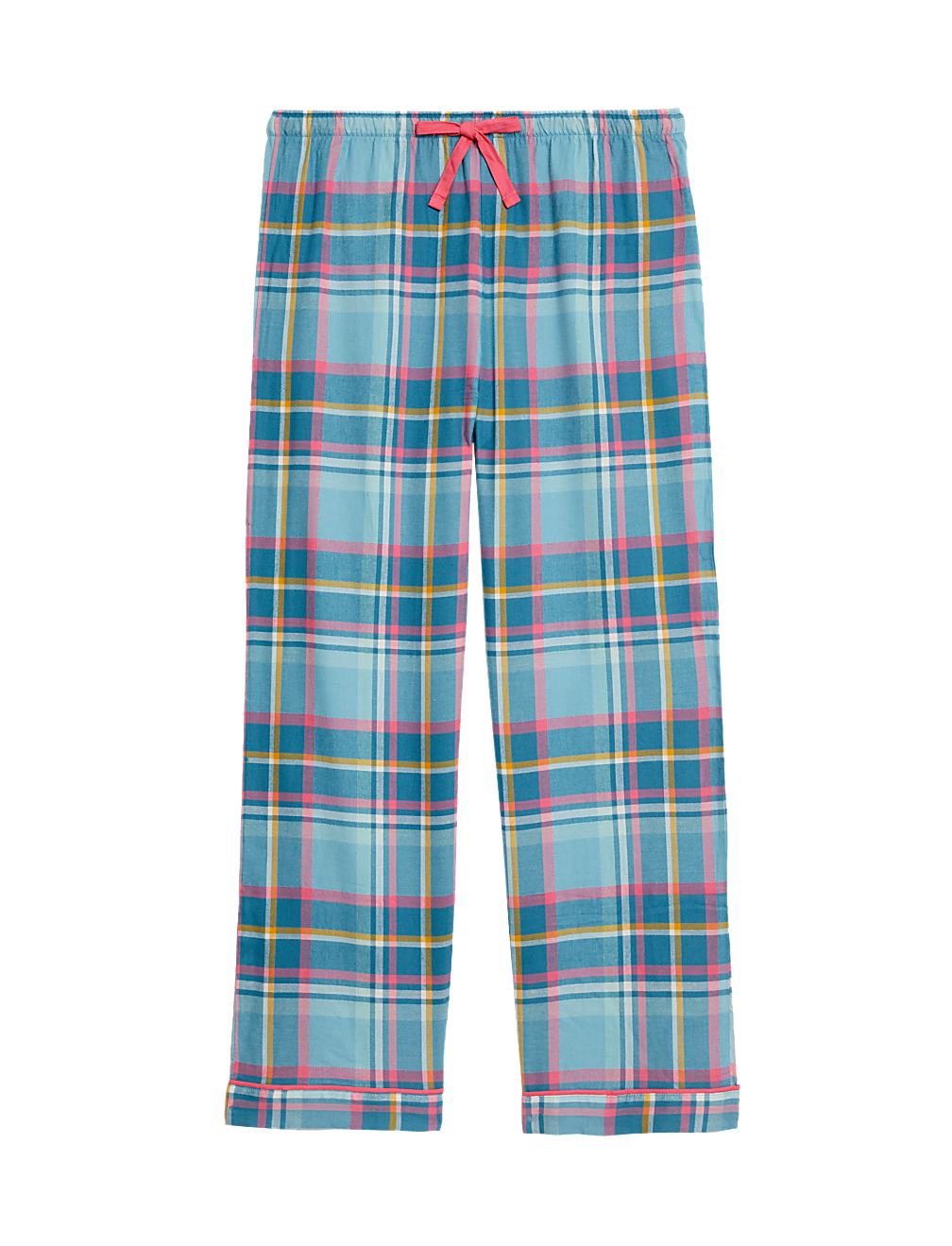 Cotton Blend Checked Pyjama Bottoms