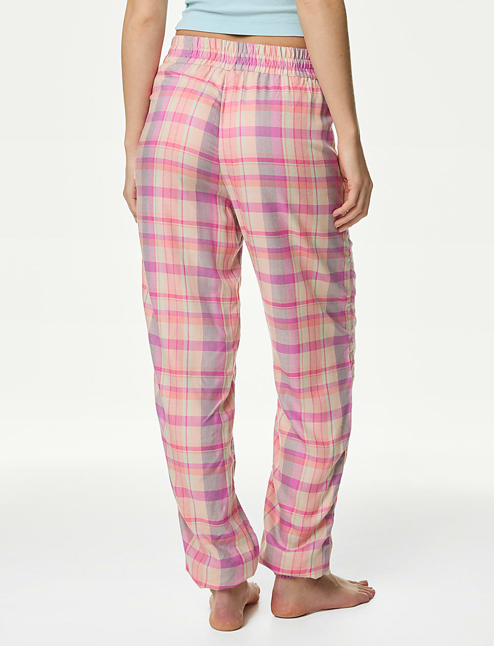 Checked Cuffed Hem Pyjama Bottoms