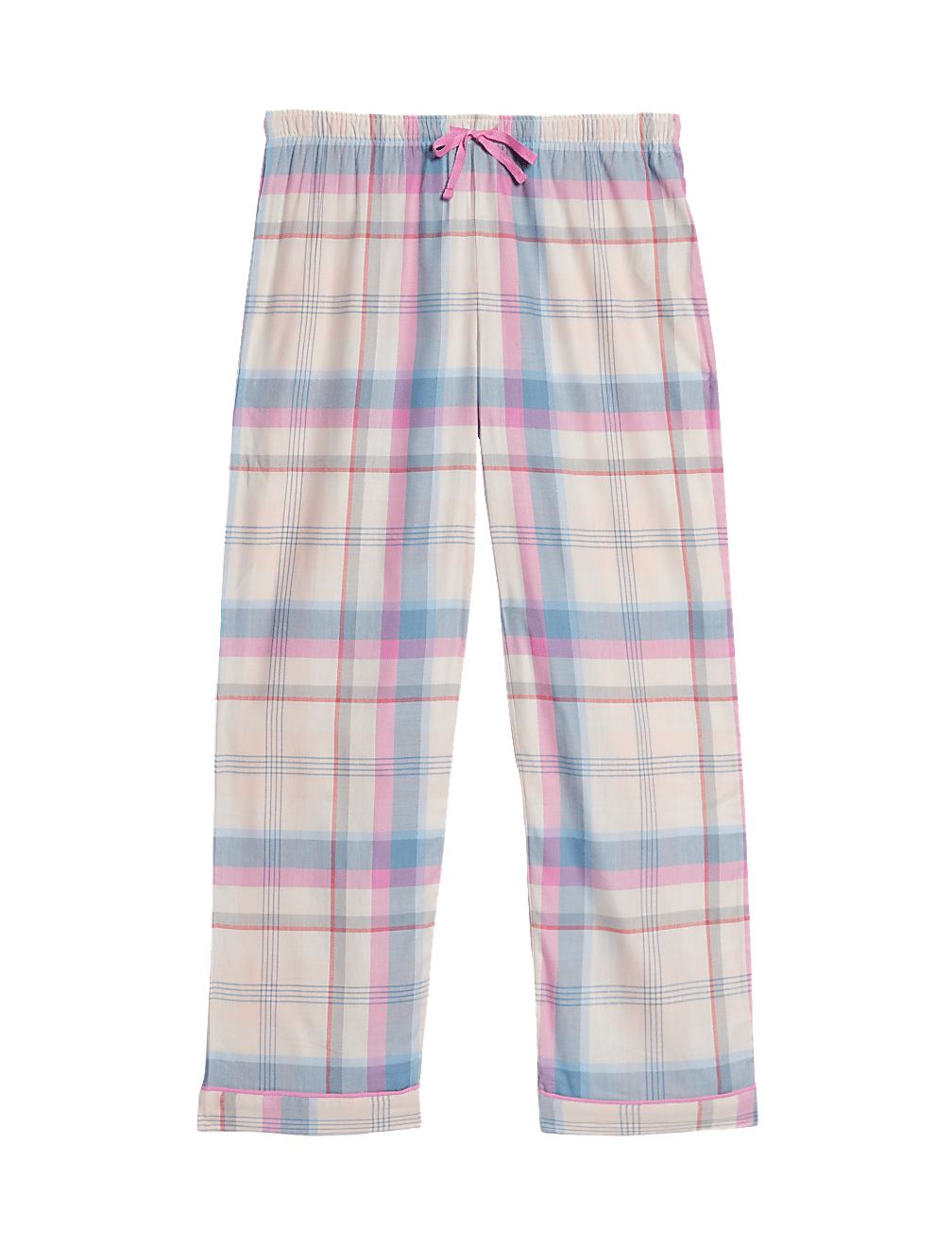 Cotton Blend Checked Pyjama Bottoms