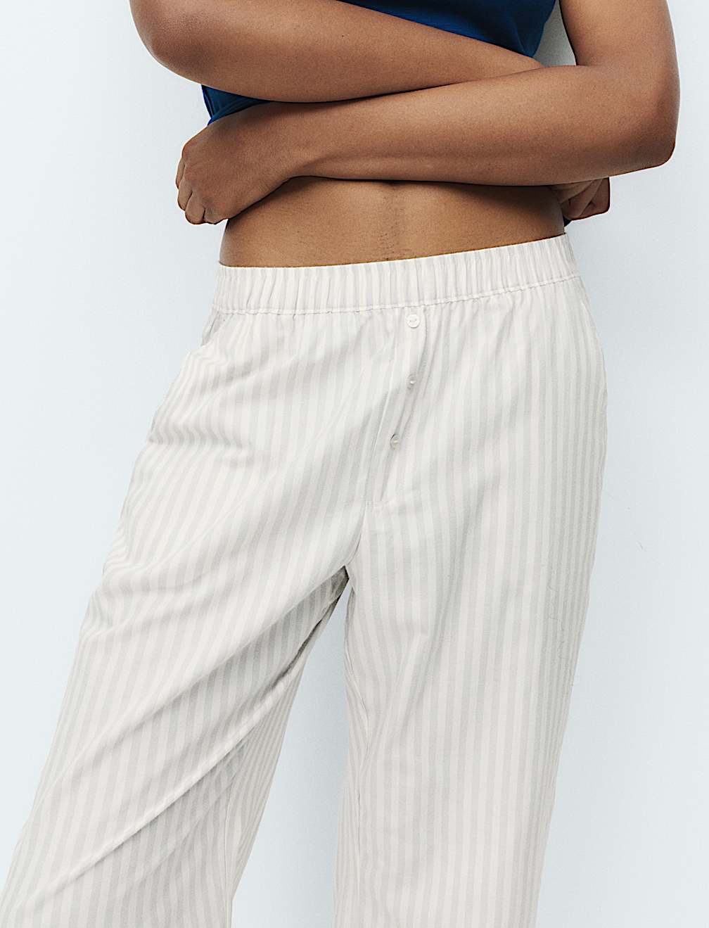 2pk Pure Cotton Striped Pyjama Bottoms
