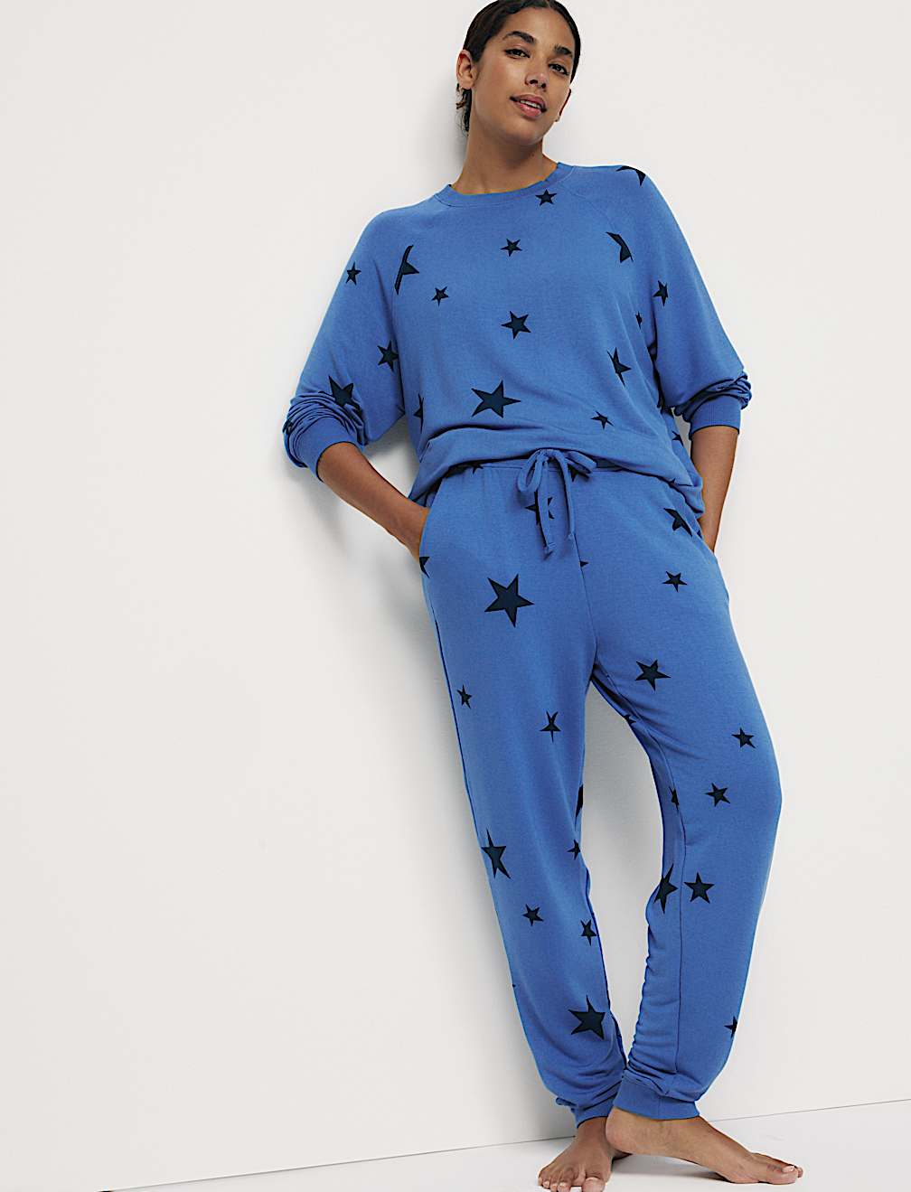 Star Print Cuffed Hem Pyjama Bottoms