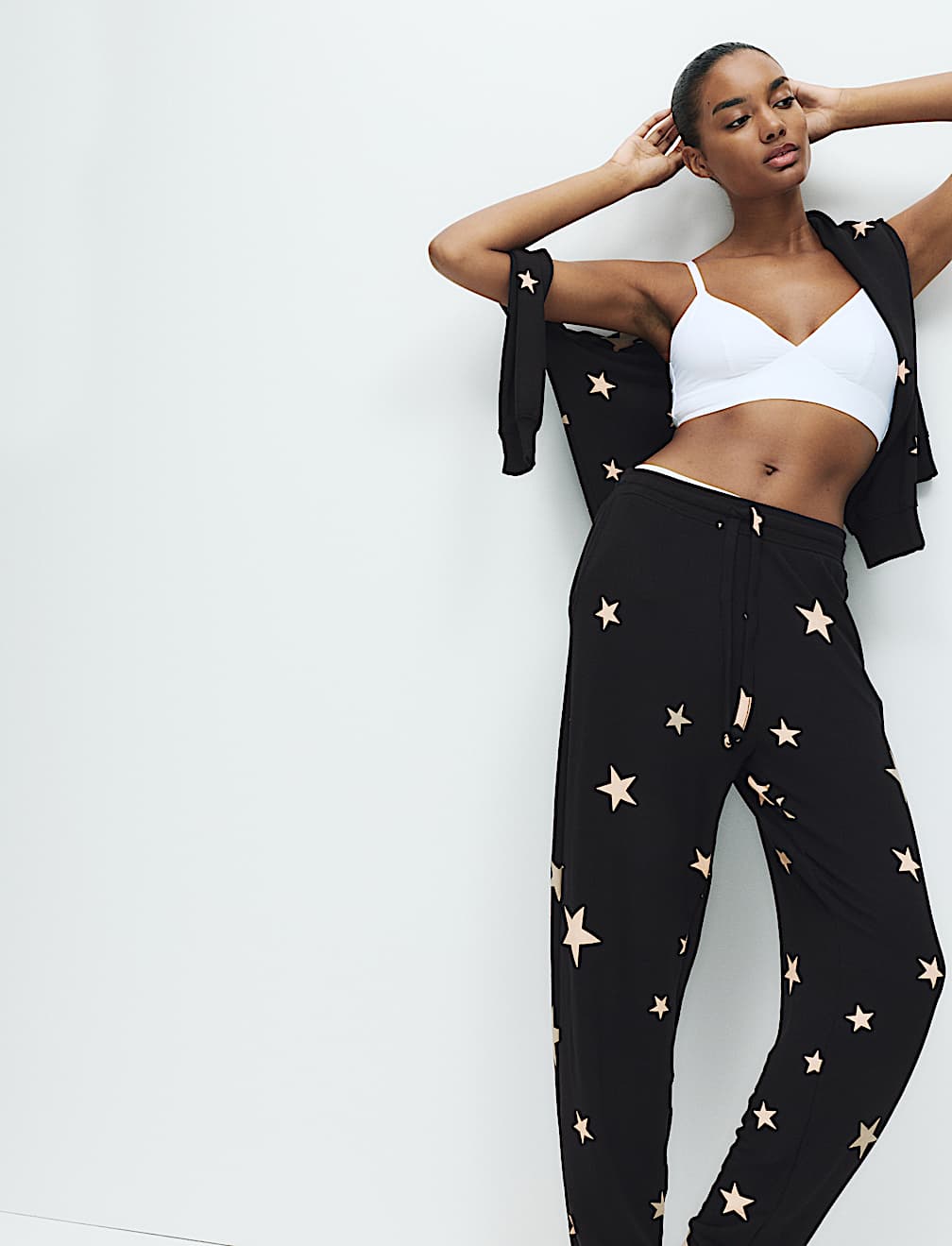 Star Print Cuffed Hem Pyjama Bottoms