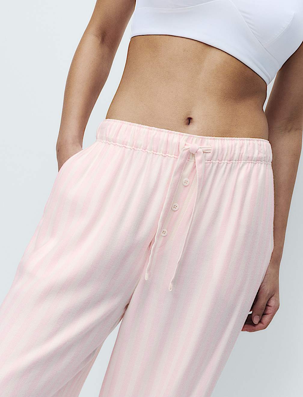 2 Pack Twill Wide Leg Pyjama Bottoms