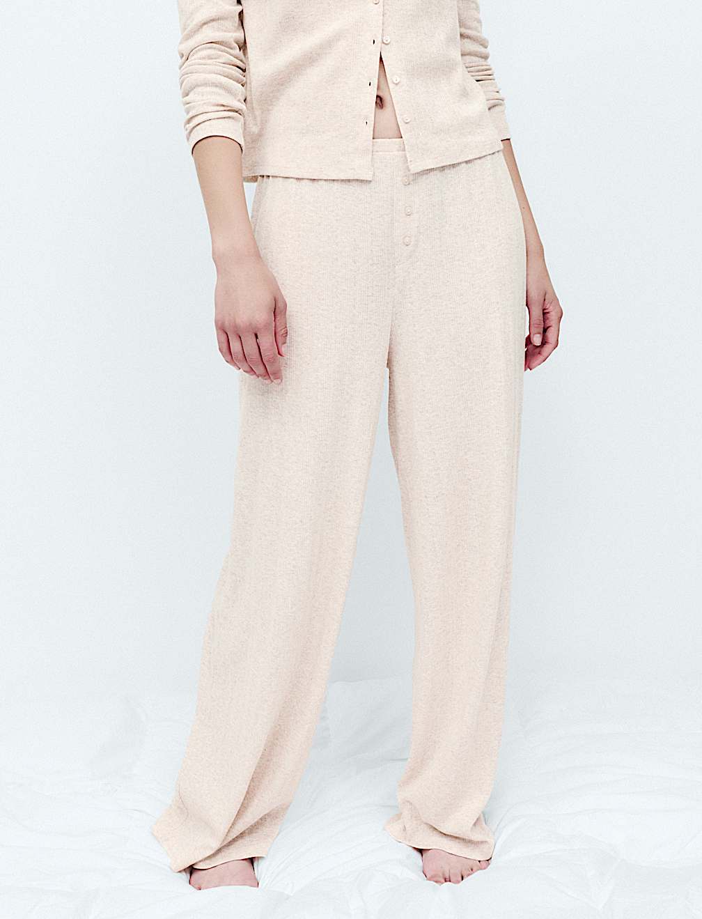 Pointelle Wide Leg Lounge Bottoms