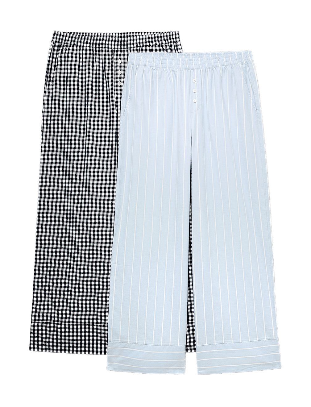 2 Pack Pure Cotton Printed Pyjama Bottoms