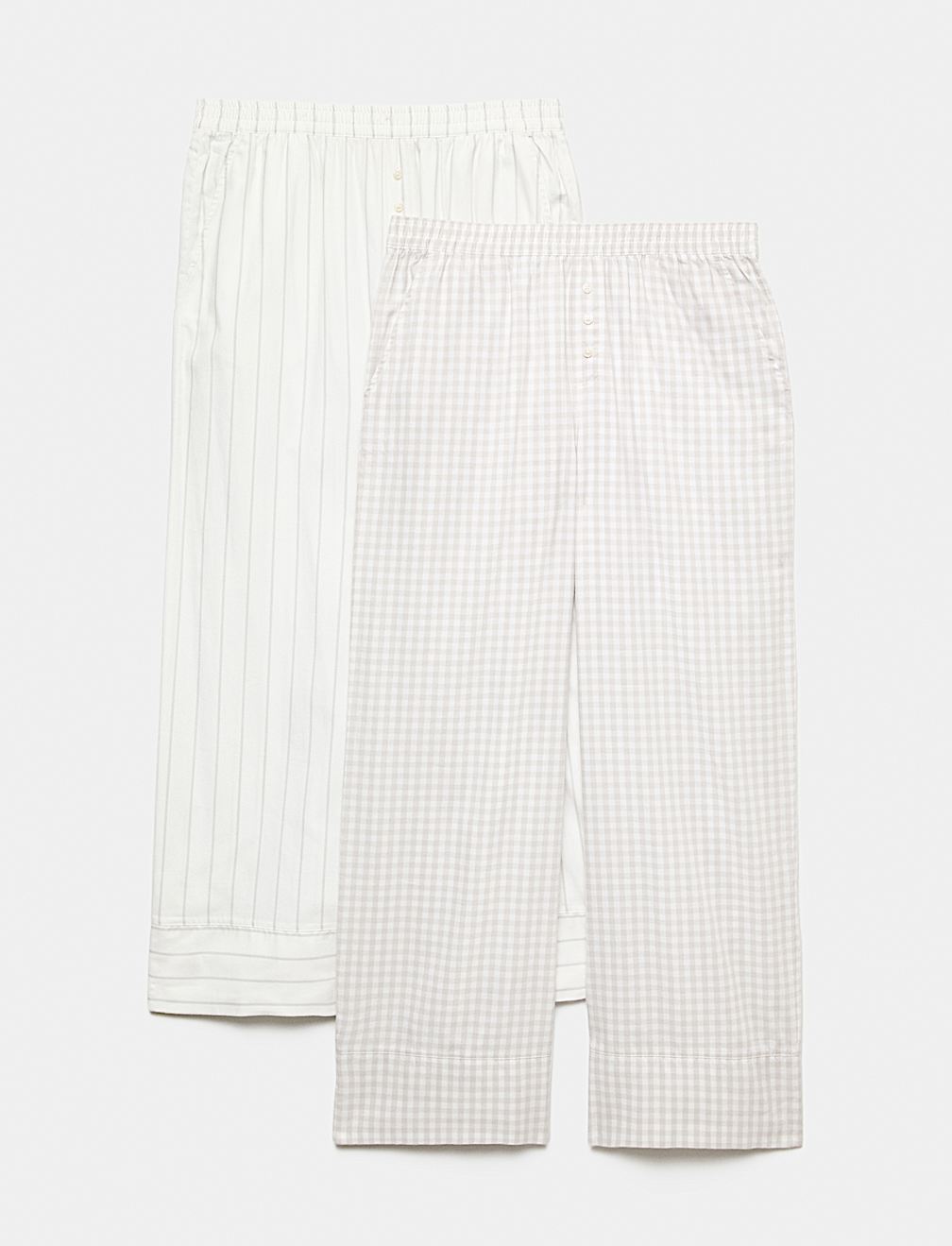 2 Pack Pure Cotton Printed Pyjama Bottoms