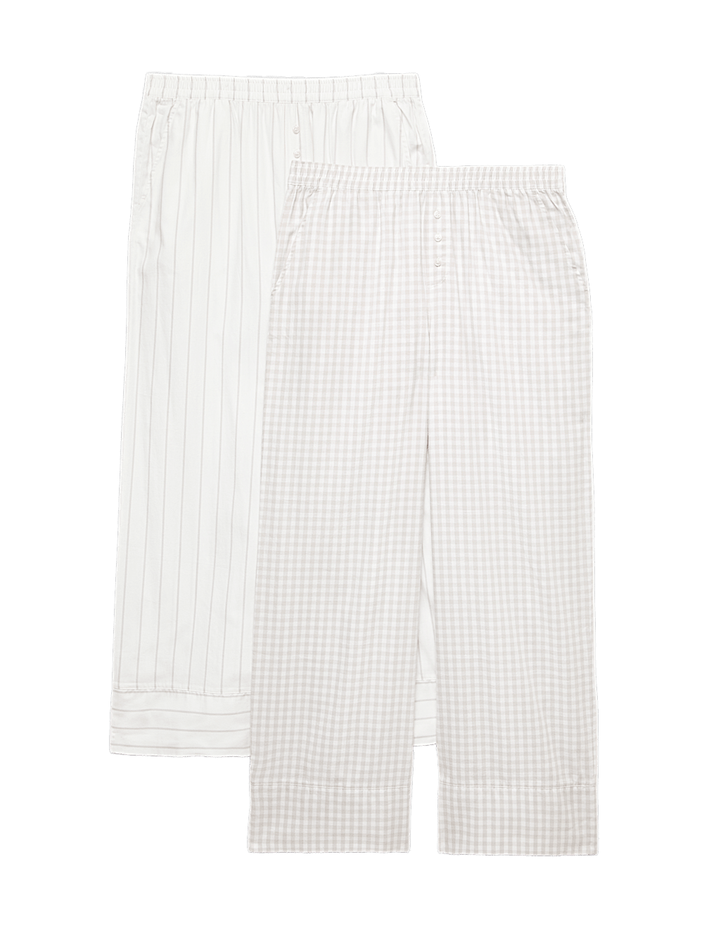 2 Pack Pure Cotton Printed Pyjama Bottoms