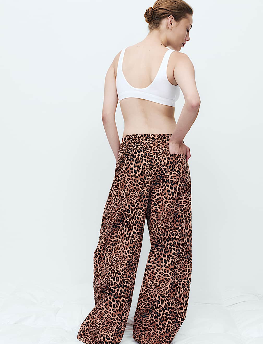 Pure Cotton Poplin Leopard Pyjama Bottoms