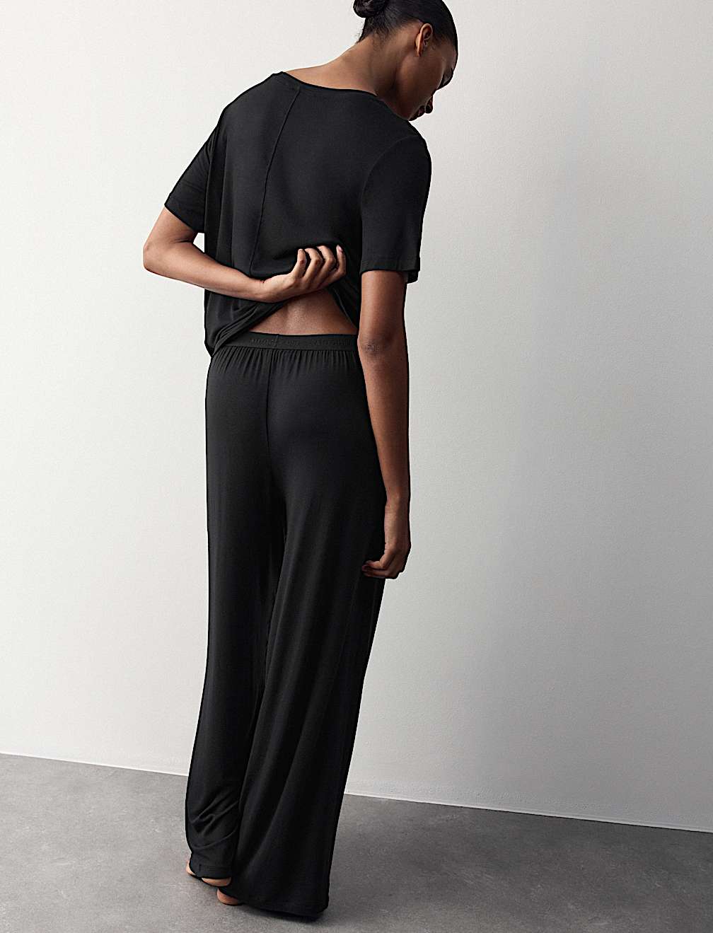 Modal Rich Wide Leg Pyjama Bottoms