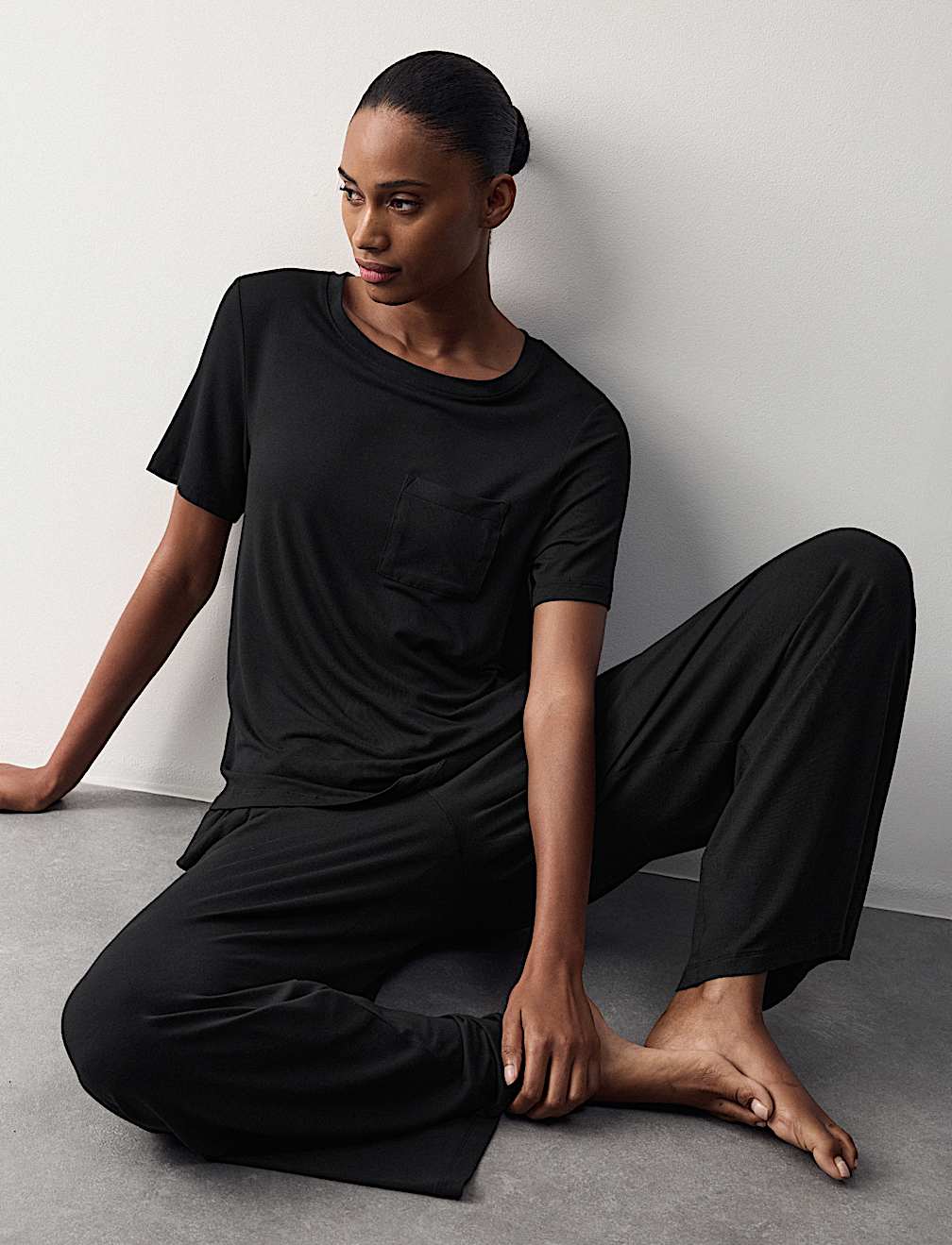 Modal Rich Wide Leg Pyjama Bottoms