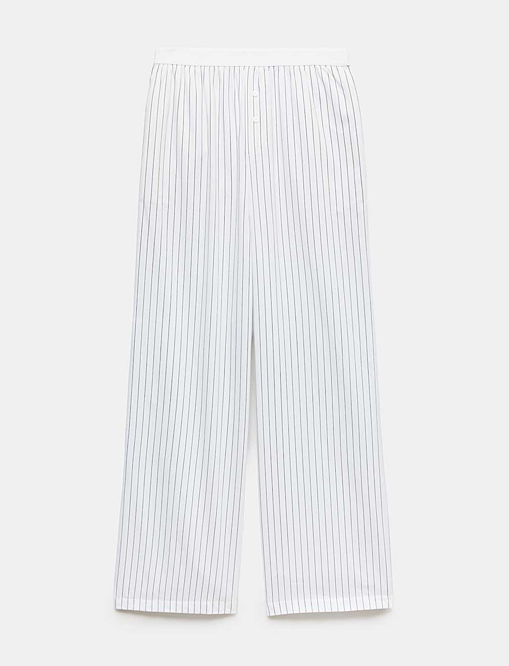 Pure Cotton Striped Wide Leg Pyjama Bottoms