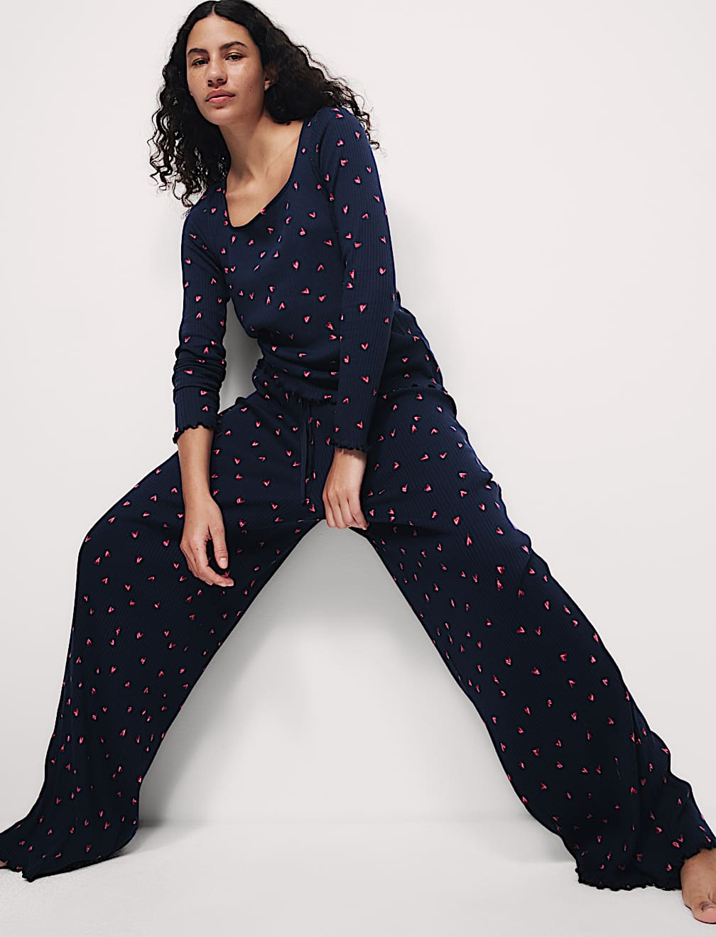 Cool Comfort™ Printed Ribbed Pyjama Set