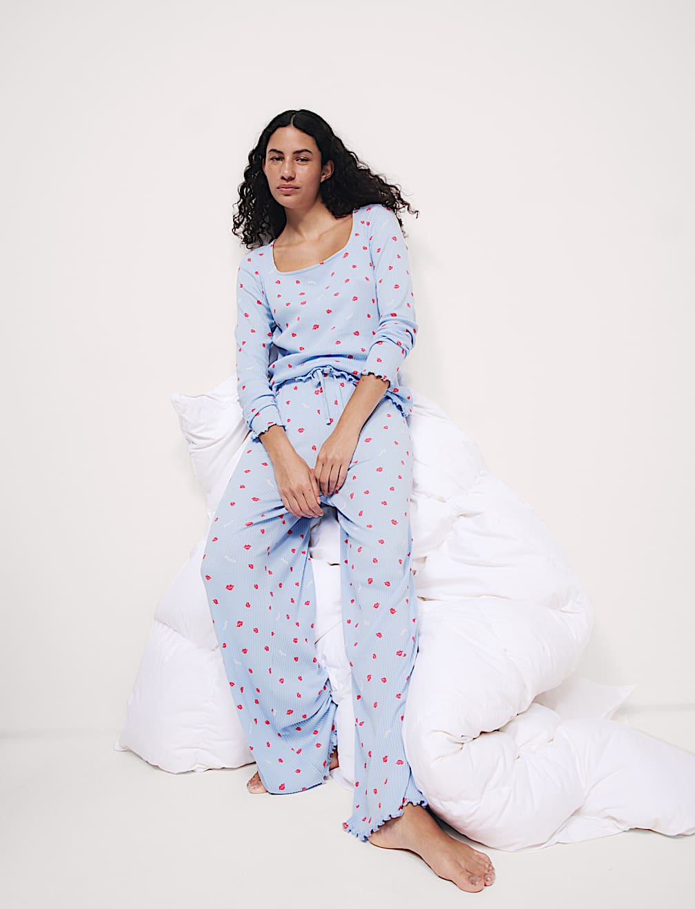Cool Comfort™ Printed Ribbed Pyjama Set