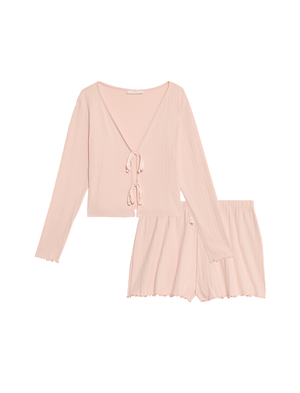 Cotton Rich Ribbed Shortie Set