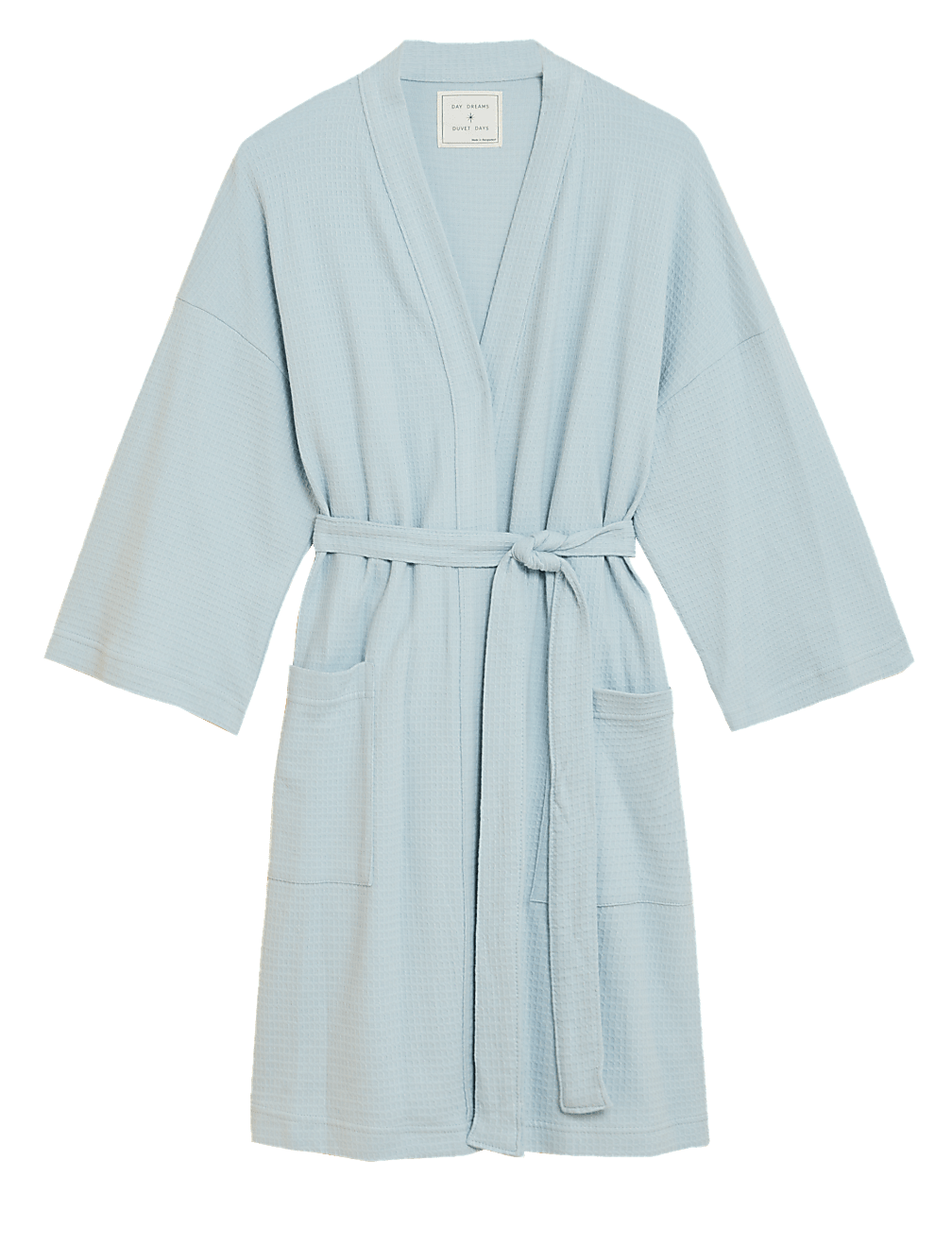 Pure Cotton Waffle Shawl Neck Gown