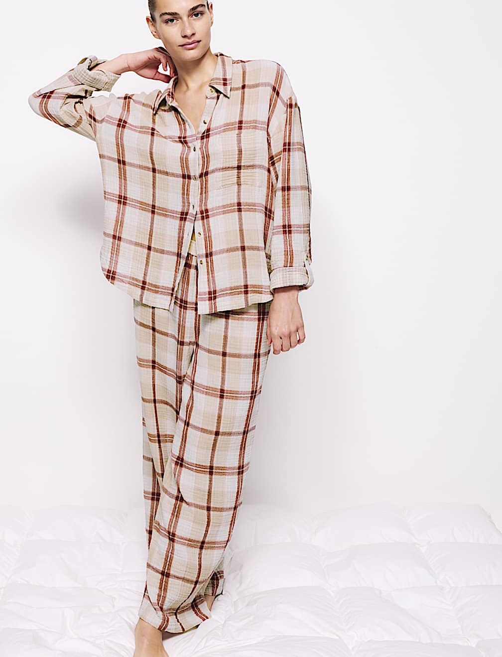 Pure Cotton Checked Pyjama Set