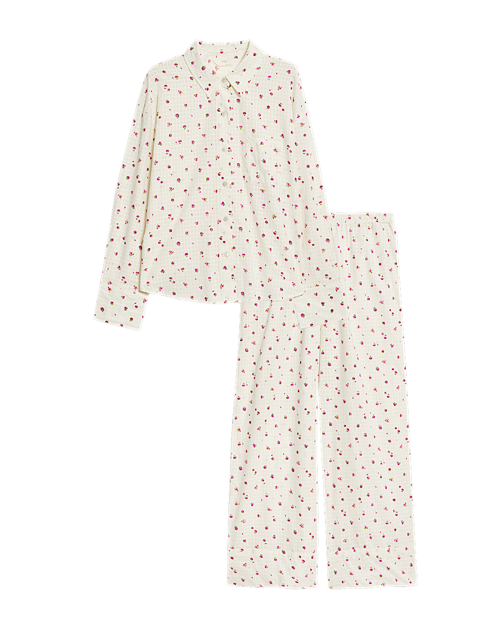 Pure Cotton Dobby Floral Pyjama Set