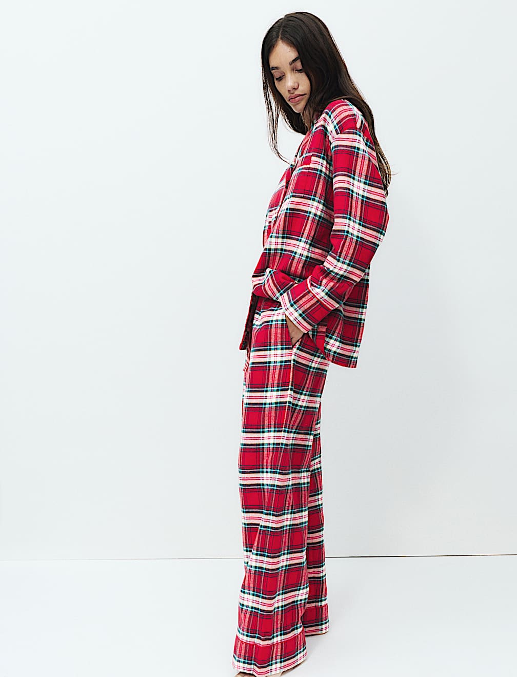 Pure Cotton Family Christmas Checked Pyjama Set